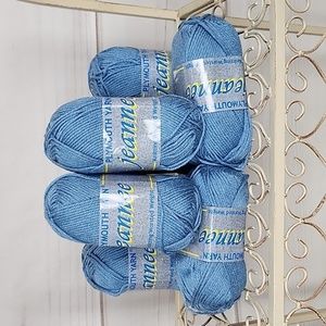 Plymouth Jeanne 888 Yds 8 Hanks Blue Cotton Acrylic Blend Yarn